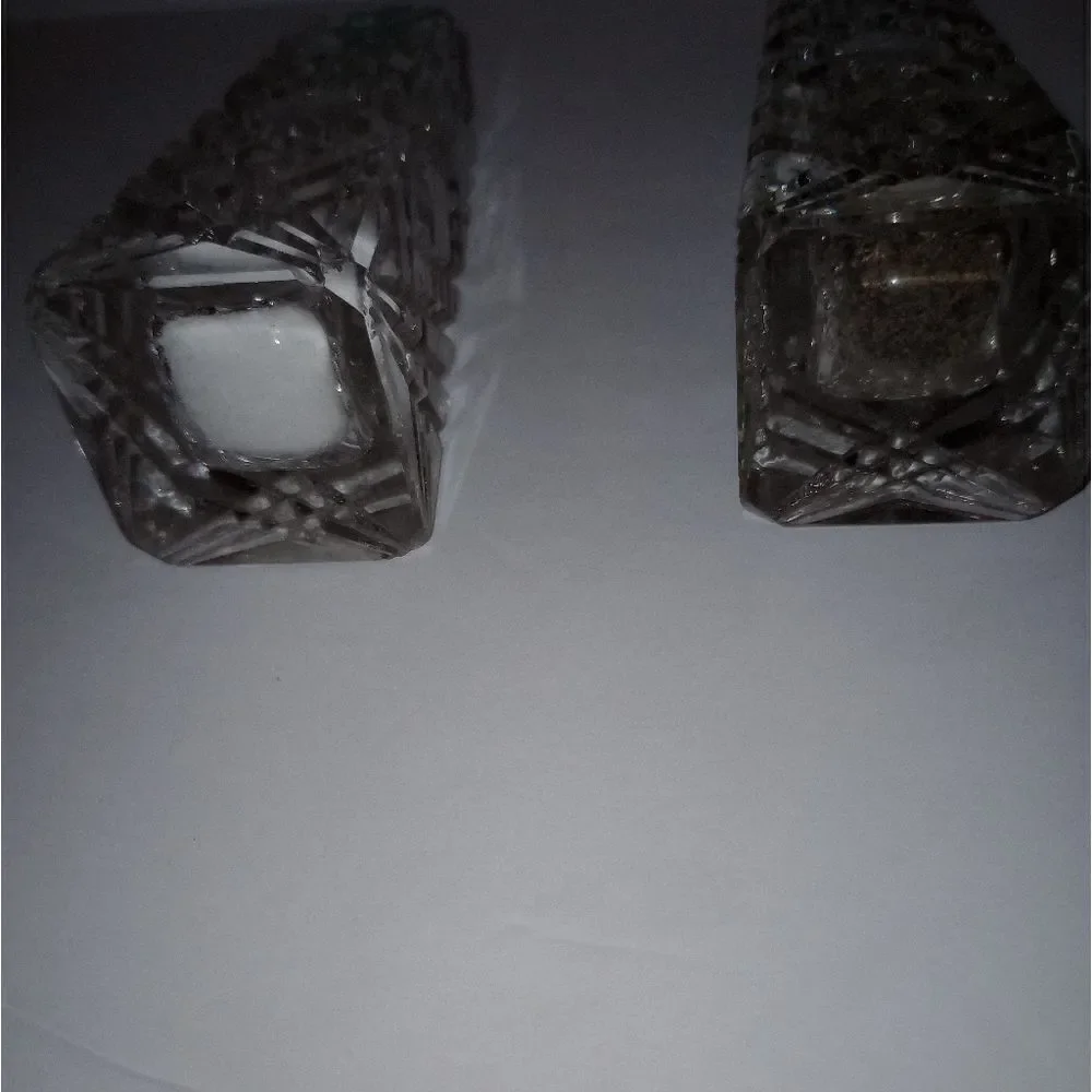 🧂Vintage Crystal Cut Glass Salt and Pepper Shakers